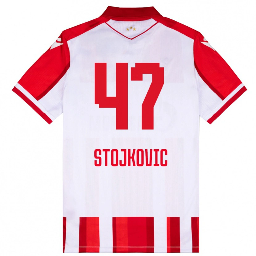 Danxen Kinder Strahinja Stojkovic #47 Rot Weiß Heimtrikot Trikot 2025/26 T-Shirt