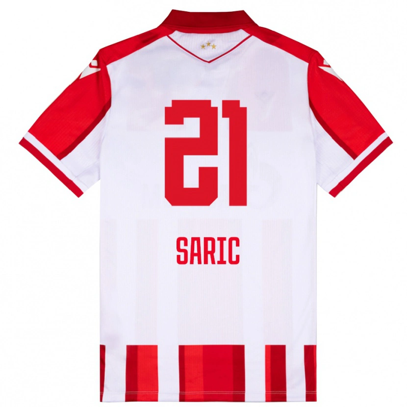 Danxen Kinder Dimitrije Saric #21 Rot Weiß Heimtrikot Trikot 2025/26 T-Shirt