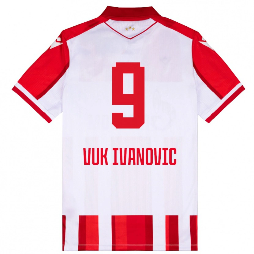 Danxen Kinder Vuk Ivanovic #9 Rot Weiß Heimtrikot Trikot 2025/26 T-Shirt