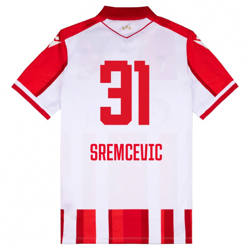 Danxen Kinder Uros Sremcevic #31 Rot Weiß Heimtrikot Trikot 2025/26 T-Shirt