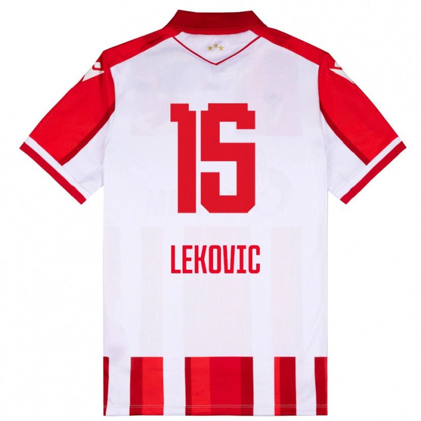 Danxen Kinder Mirko Lekovic #15 Rot Weiß Heimtrikot Trikot 2025/26 T-Shirt