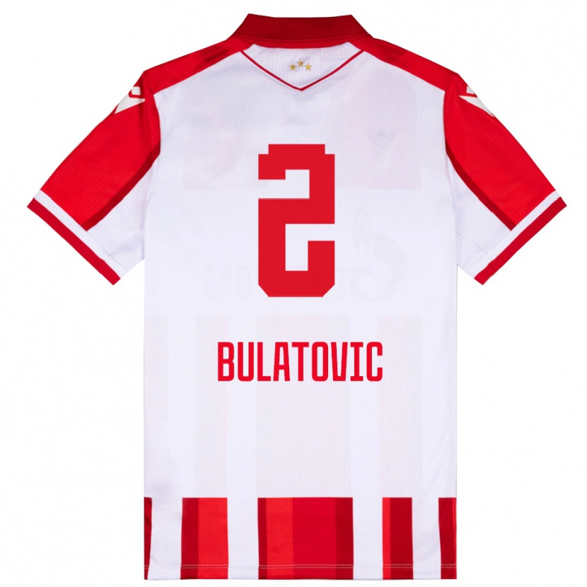 Danxen Kinder Danilo Bulatovic #2 Rot Weiß Heimtrikot Trikot 2025/26 T-Shirt