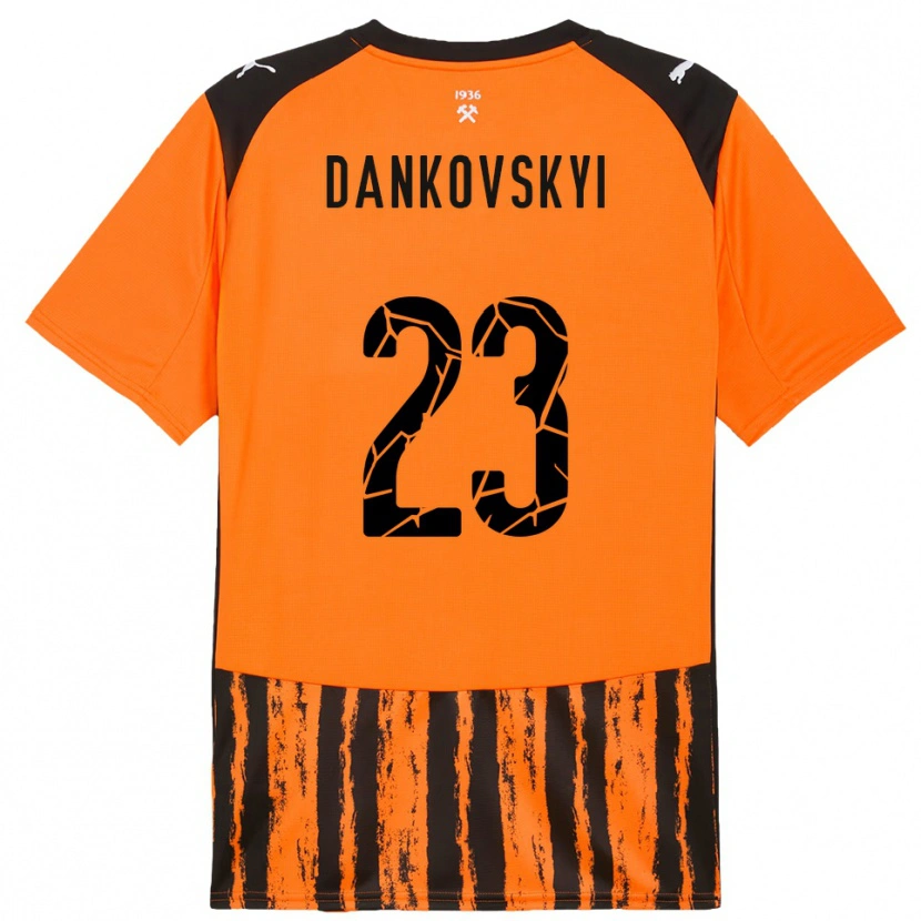 Danxen Kinder Yegor Dankovskyi #23 Orange Schwarz Heimtrikot Trikot 2025/26 T-Shirt