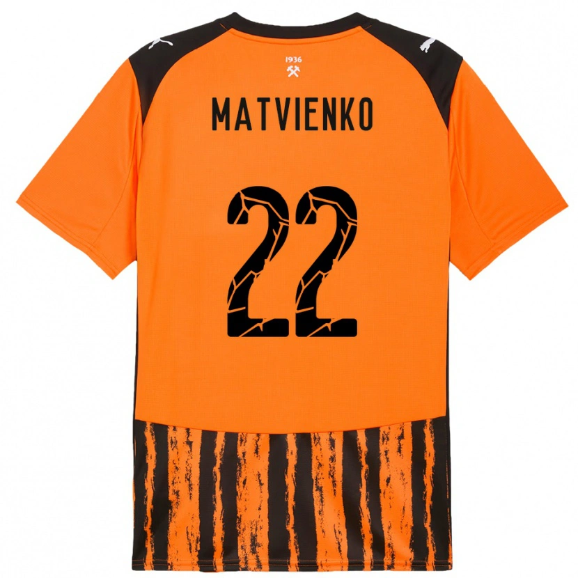 Danxen Kinder Mykola Matvienko #22 Orange Schwarz Heimtrikot Trikot 2025/26 T-Shirt