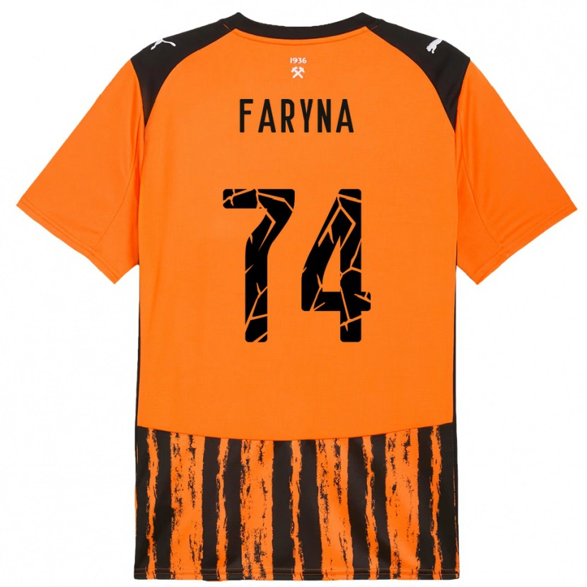 Danxen Kinder Maryan Faryna #74 Orange Schwarz Heimtrikot Trikot 2025/26 T-Shirt