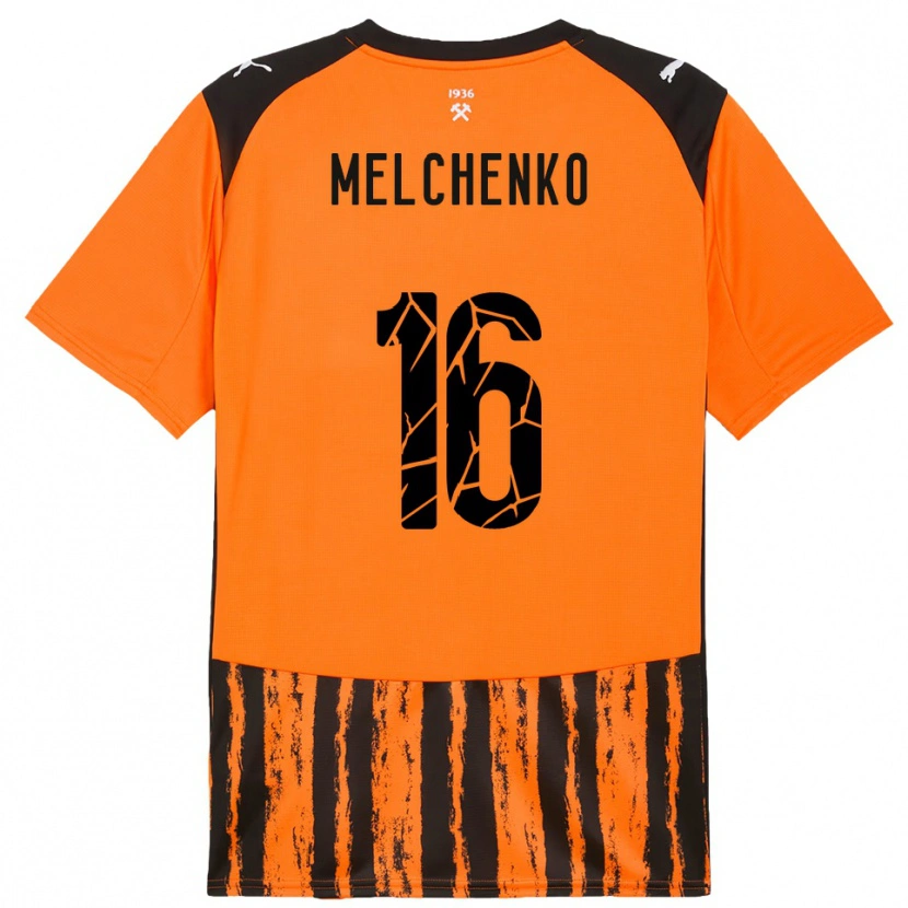 Danxen Kinder Dmytro Melchenko #16 Orange Schwarz Heimtrikot Trikot 2025/26 T-Shirt