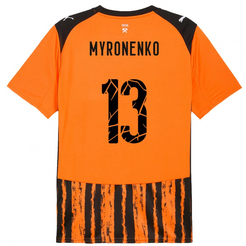 Danxen Kinder Viktoriia Myronenko #13 Orange Schwarz Heimtrikot Trikot 2025/26 T-Shirt