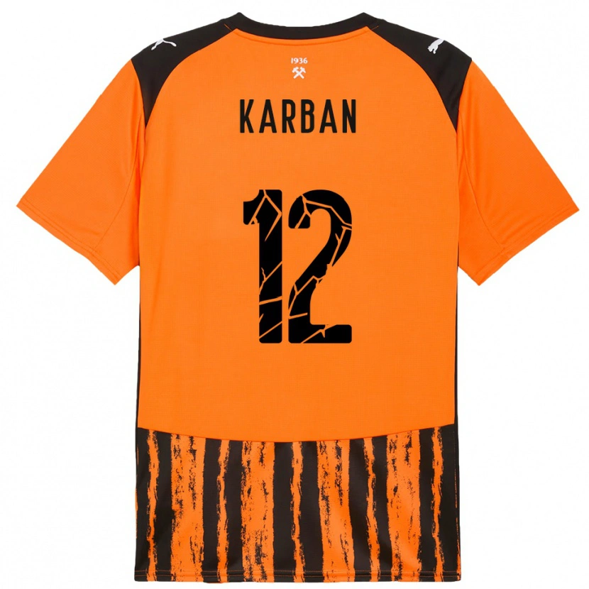 Danxen Kinder Yevheniia Karban #12 Orange Schwarz Heimtrikot Trikot 2025/26 T-Shirt