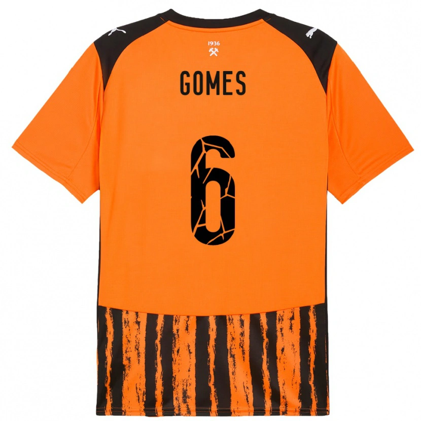 Danxen Kinder Marlon Gomes #6 Orange Schwarz Heimtrikot Trikot 2025/26 T-Shirt