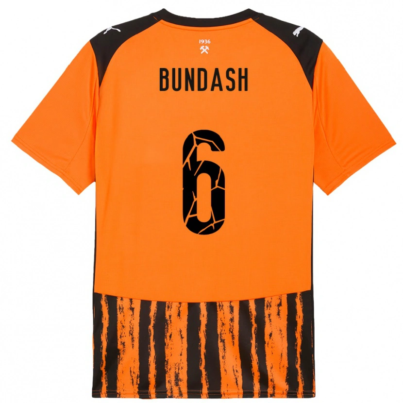 Danxen Kinder Vasyl Bundash #6 Orange Schwarz Heimtrikot Trikot 2025/26 T-Shirt
