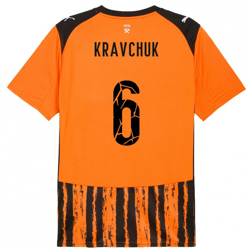 Danxen Kinder Diana Kravchuk #6 Orange Schwarz Heimtrikot Trikot 2025/26 T-Shirt