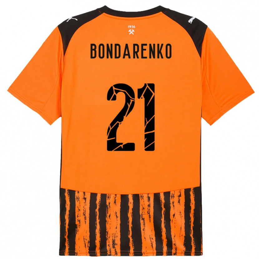 Danxen Kinder Artem Bondarenko #21 Orange Schwarz Heimtrikot Trikot 2025/26 T-Shirt