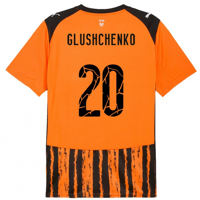 Danxen Kinder Anton Glushchenko #20 Orange Schwarz Heimtrikot Trikot 2025/26 T-Shirt