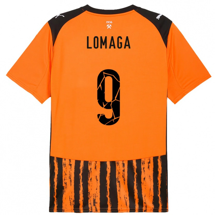 Danxen Kinder Oleksandr Lomaga #9 Orange Schwarz Heimtrikot Trikot 2025/26 T-Shirt