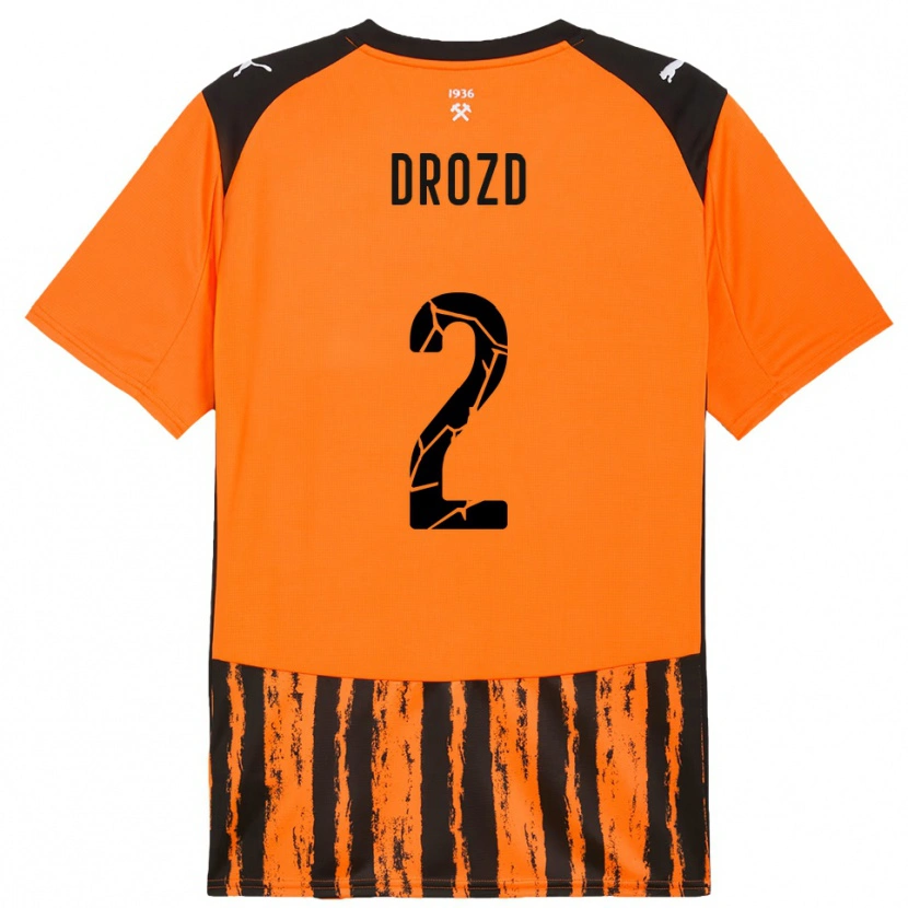 Danxen Kinder Anton Drozd #2 Orange Schwarz Heimtrikot Trikot 2025/26 T-Shirt