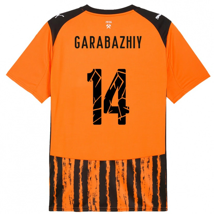 Danxen Kinder Anton Garabazhiy #14 Orange Schwarz Heimtrikot Trikot 2025/26 T-Shirt