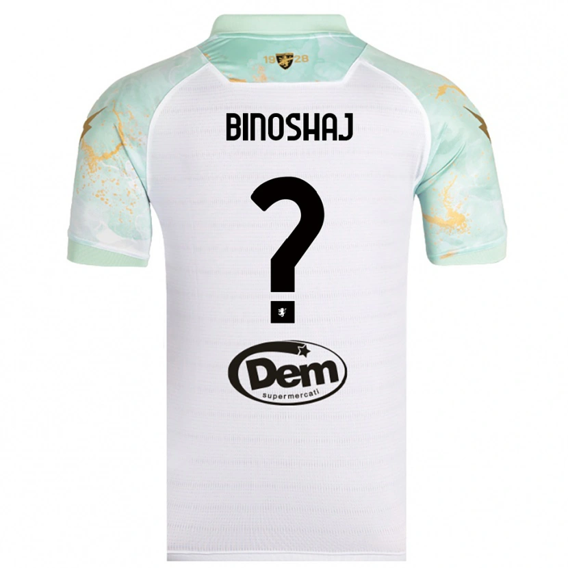 Danxen Kinder Samuele Binoshaj #0 Weiß Schwarz Auswärtstrikot Trikot 2025/26 T-Shirt