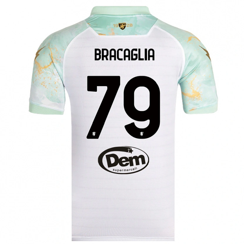 Danxen Kinder Gabriele Bracaglia #79 Weiß Schwarz Auswärtstrikot Trikot 2025/26 T-Shirt