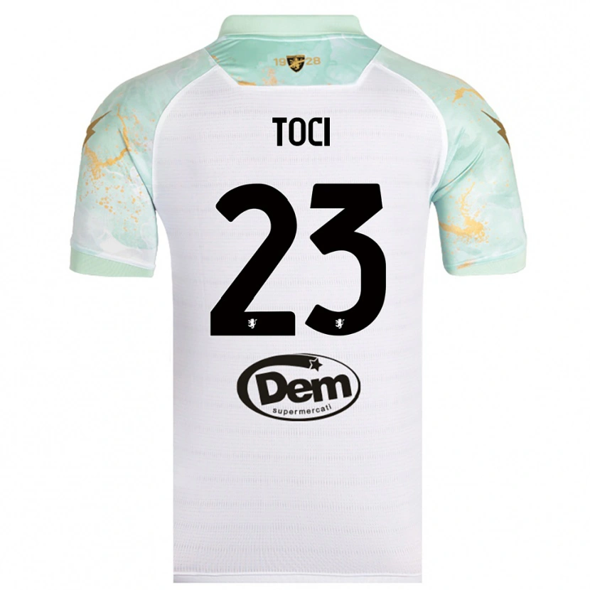 Danxen Kinder Matteo Toci #23 Weiß Schwarz Auswärtstrikot Trikot 2025/26 T-Shirt