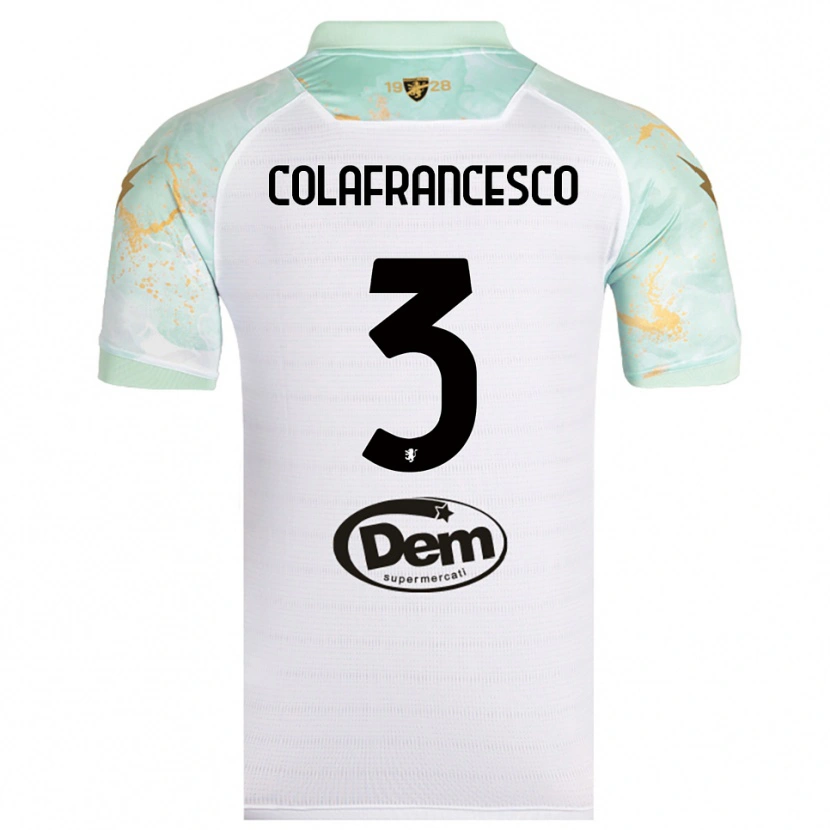 Danxen Kinder Filippo Colafrancesco #3 Weiß Schwarz Auswärtstrikot Trikot 2025/26 T-Shirt