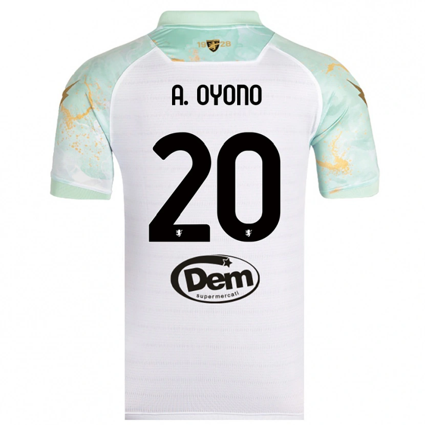 Danxen Kinder Anthony Oyono #20 Weiß Schwarz Auswärtstrikot Trikot 2025/26 T-Shirt