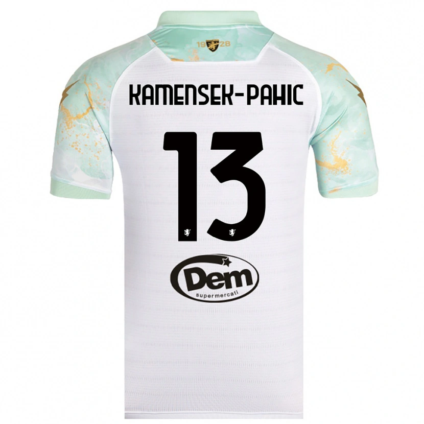 Danxen Kinder Matjaz Kamensek-Pahic #13 Weiß Schwarz Auswärtstrikot Trikot 2025/26 T-Shirt