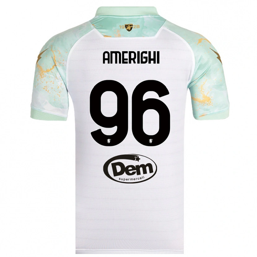 Danxen Kinder Igor Amerighi #96 Weiß Schwarz Auswärtstrikot Trikot 2025/26 T-Shirt