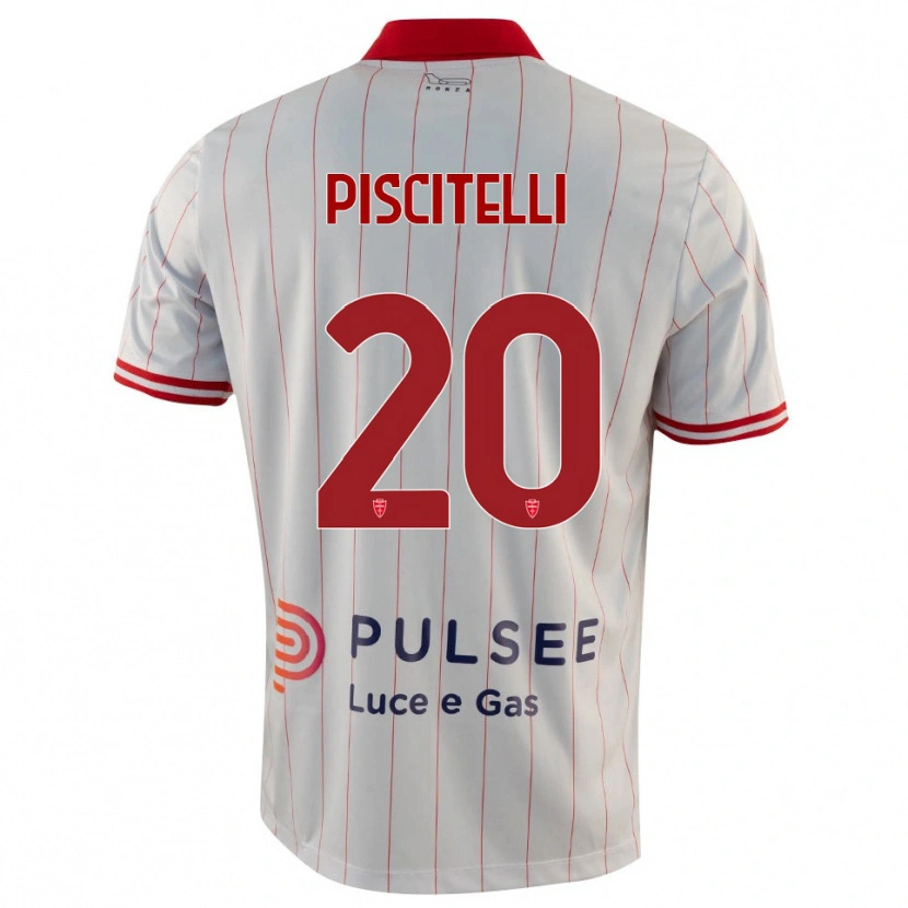 Danxen Kinder Pasquale Piscitelli #20 Weiß Rot Blau Auswärtstrikot Trikot 2025/26 T-Shirt