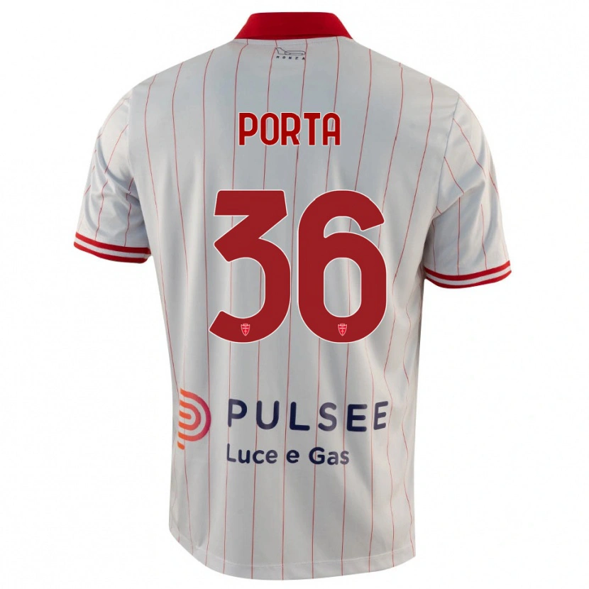 Danxen Kinder Matteo Porta #36 Weiß Rot Blau Auswärtstrikot Trikot 2025/26 T-Shirt