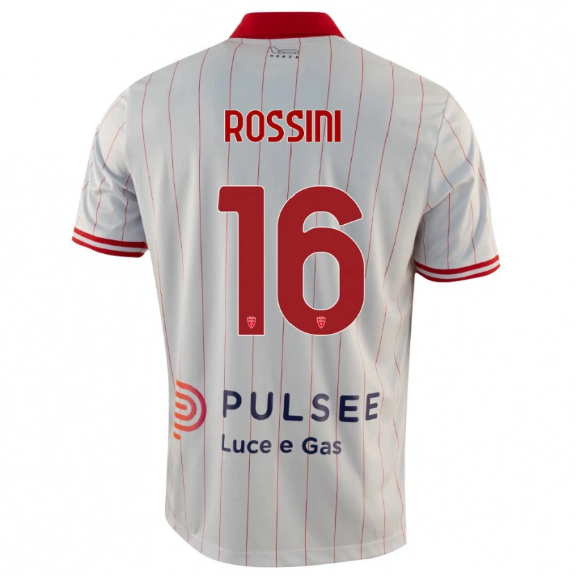 Danxen Kinder Andrea Rossini #16 Weiß Rot Blau Auswärtstrikot Trikot 2025/26 T-Shirt