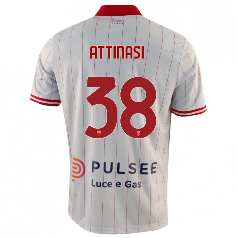 Danxen Kinder Mattia Attinasi #38 Weiß Rot Blau Auswärtstrikot Trikot 2025/26 T-Shirt