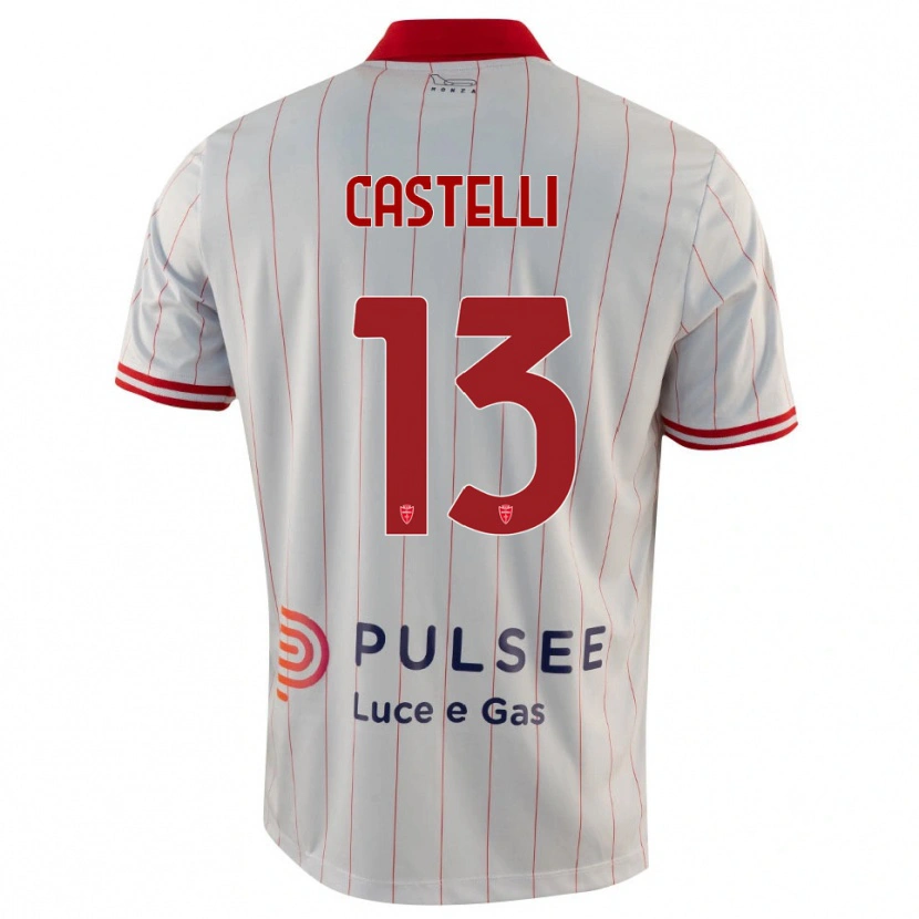 Danxen Kinder Davide Castelli #13 Weiß Rot Blau Auswärtstrikot Trikot 2025/26 T-Shirt