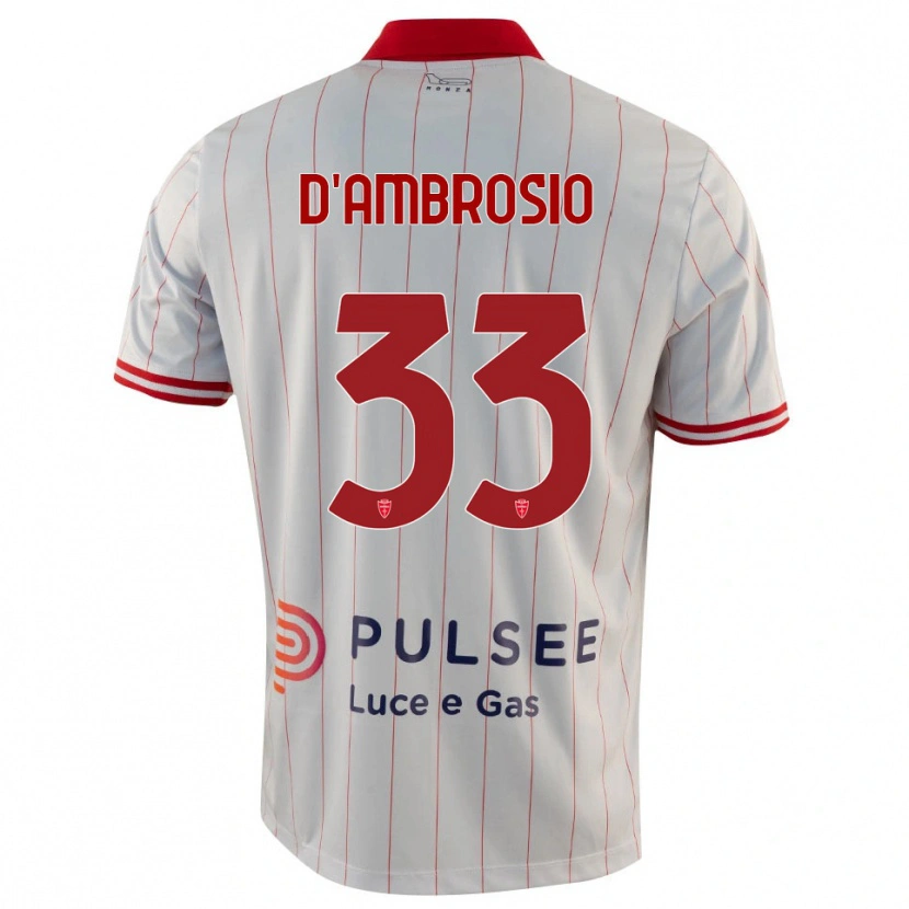 Danxen Kinder Danilo D'ambrosio #33 Weiß Rot Blau Auswärtstrikot Trikot 2025/26 T-Shirt