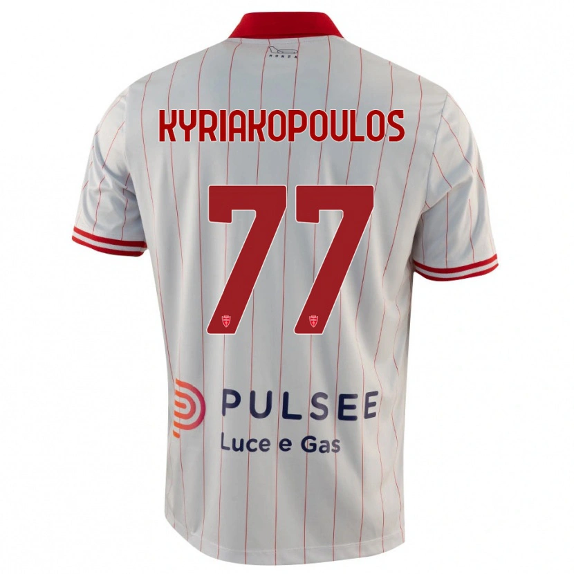 Danxen Kinder Georgios Kyriakopoulos #77 Weiß Rot Blau Auswärtstrikot Trikot 2025/26 T-Shirt