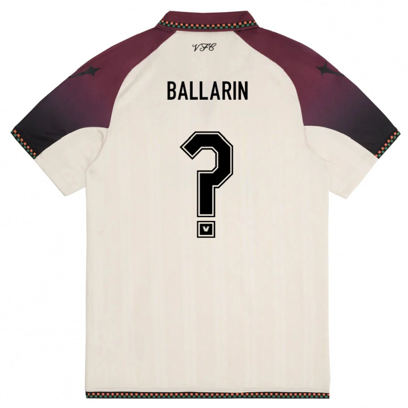 Danxen Kinder Francesco Ballarin #0 Cremefarben Burgund Auswärtstrikot Trikot 2025/26 T-Shirt