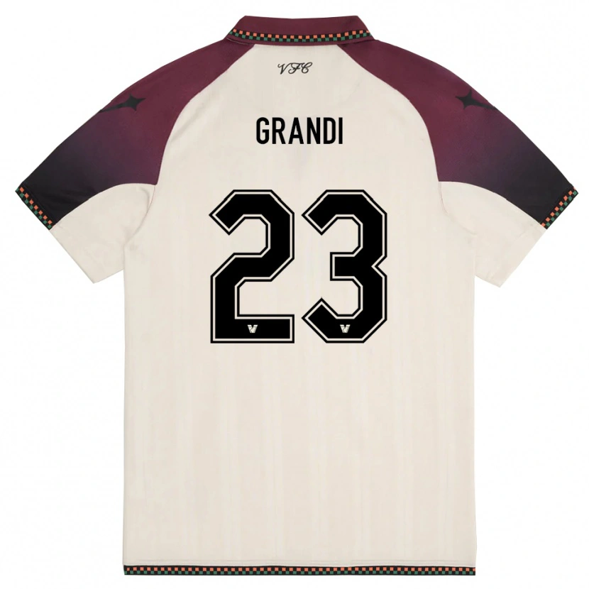 Danxen Kinder Matteo Grandi #23 Cremefarben Burgund Auswärtstrikot Trikot 2025/26 T-Shirt