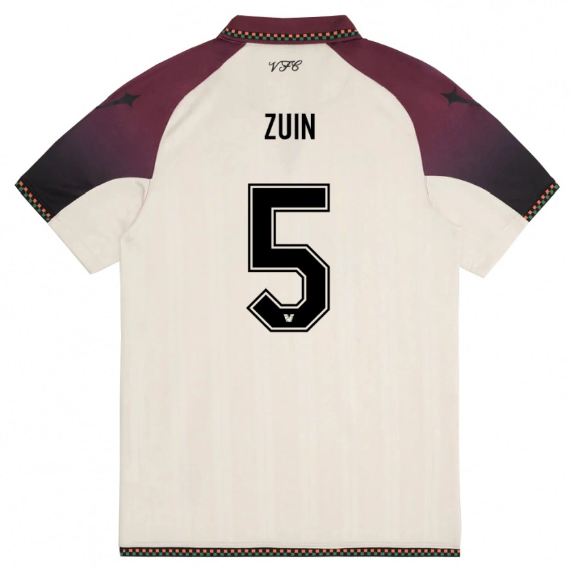 Danxen Kinder Gregorio Zuin #5 Cremefarben Burgund Auswärtstrikot Trikot 2025/26 T-Shirt