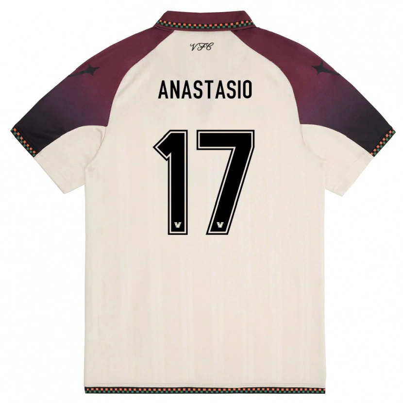 Danxen Kinder Max Anastasio #17 Cremefarben Burgund Auswärtstrikot Trikot 2025/26 T-Shirt