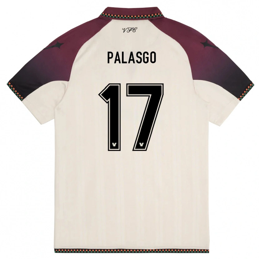 Danxen Kinder Gianmarco Palasgo #17 Cremefarben Burgund Auswärtstrikot Trikot 2025/26 T-Shirt