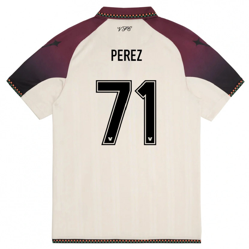 Danxen Kinder Kike Pérez #71 Cremefarben Burgund Auswärtstrikot Trikot 2025/26 T-Shirt