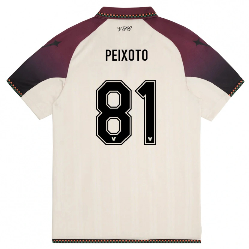 Danxen Kinder Afonso Peixoto #81 Cremefarben Burgund Auswärtstrikot Trikot 2025/26 T-Shirt