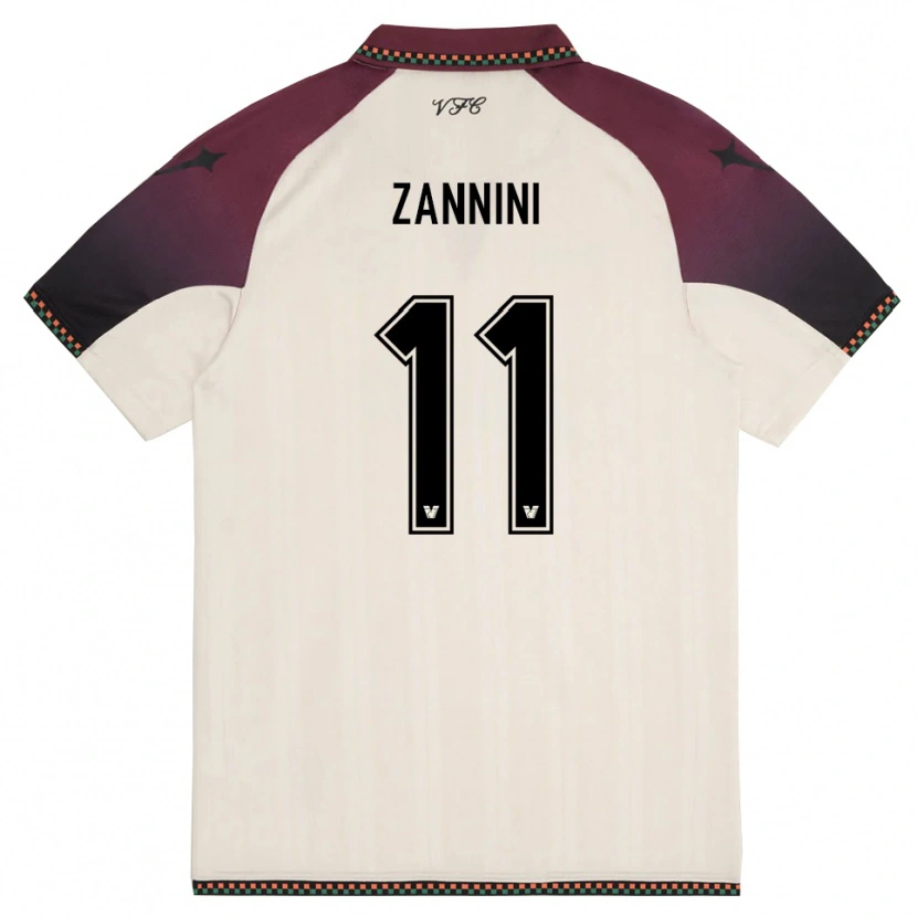 Danxen Kinder Sofia Zannini #11 Cremefarben Burgund Auswärtstrikot Trikot 2025/26 T-Shirt
