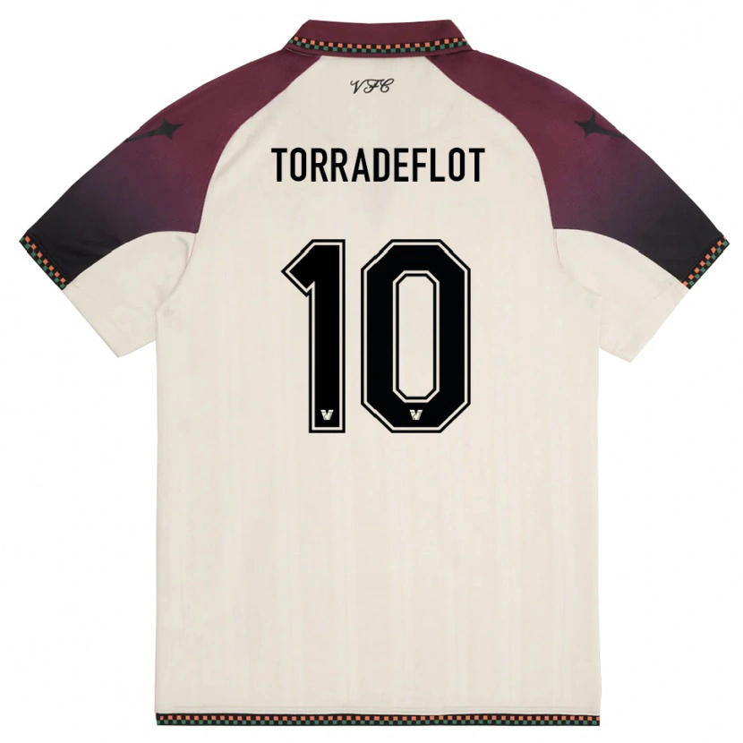 Danxen Kinder Queral Torradeflot #10 Cremefarben Burgund Auswärtstrikot Trikot 2025/26 T-Shirt