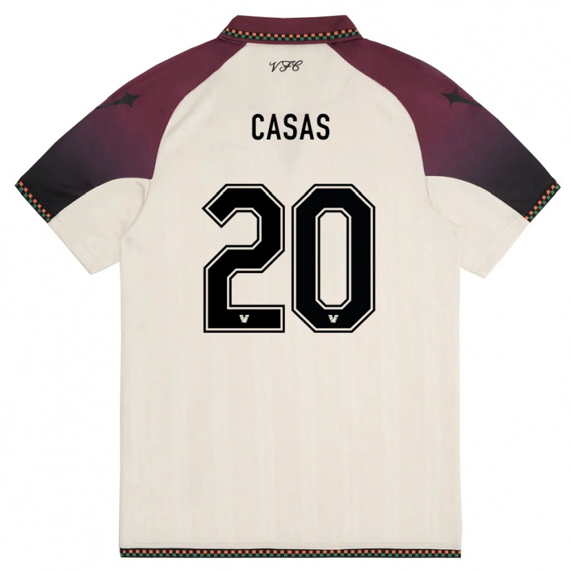Danxen Kinder Antonio Casas #20 Cremefarben Burgund Auswärtstrikot Trikot 2025/26 T-Shirt