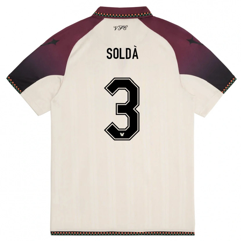 Danxen Kinder Mohamed Soldà #3 Cremefarben Burgund Auswärtstrikot Trikot 2025/26 T-Shirt