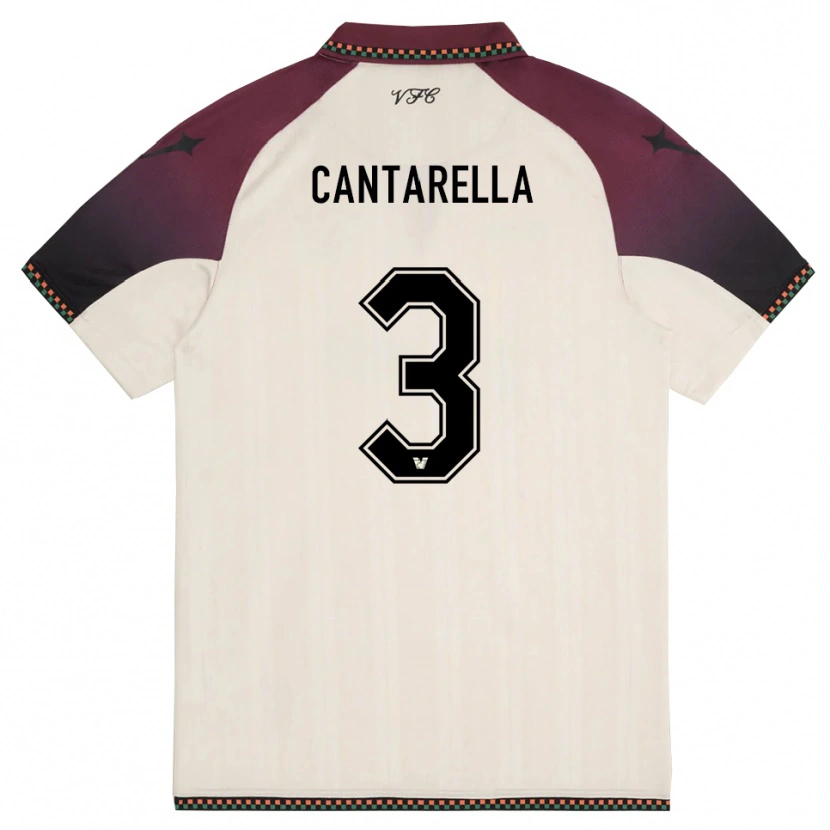 Danxen Kinder Ilaria Cantarella #3 Cremefarben Burgund Auswärtstrikot Trikot 2025/26 T-Shirt