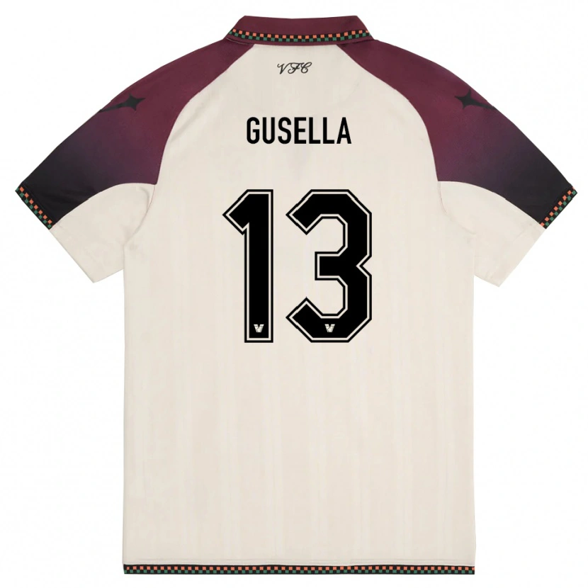 Danxen Kinder Pietro Gusella #13 Cremefarben Burgund Auswärtstrikot Trikot 2025/26 T-Shirt