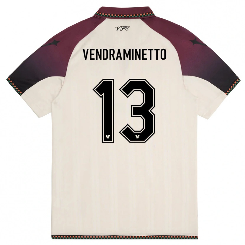 Danxen Kinder Andrea Vendraminetto #13 Cremefarben Burgund Auswärtstrikot Trikot 2025/26 T-Shirt