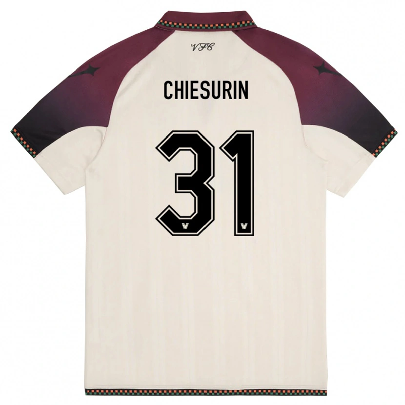 Danxen Kinder Alberto Chiesurin #31 Cremefarben Burgund Auswärtstrikot Trikot 2025/26 T-Shirt