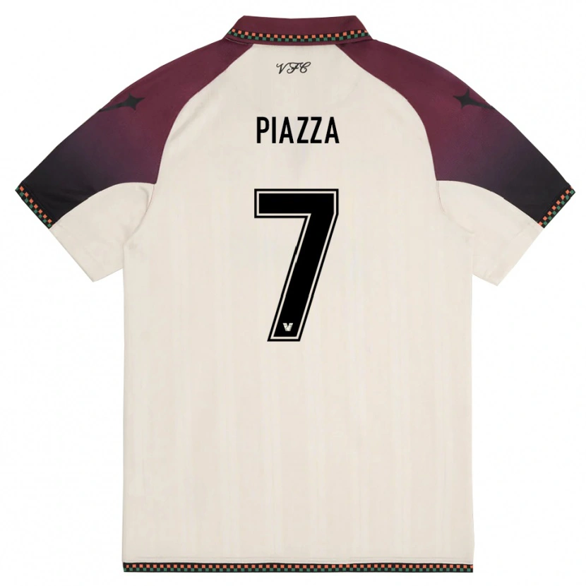 Danxen Kinder Massimiliano Piazza #7 Cremefarben Burgund Auswärtstrikot Trikot 2025/26 T-Shirt